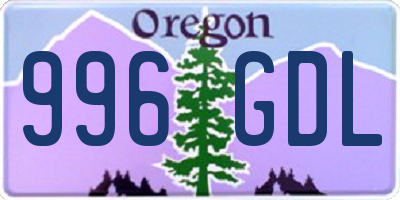 OR license plate 996GDL