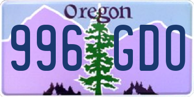 OR license plate 996GDO
