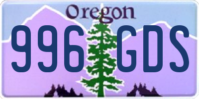 OR license plate 996GDS