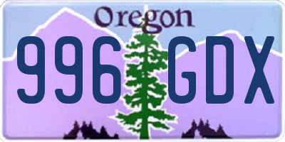 OR license plate 996GDX