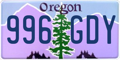 OR license plate 996GDY