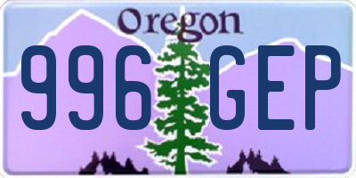 OR license plate 996GEP