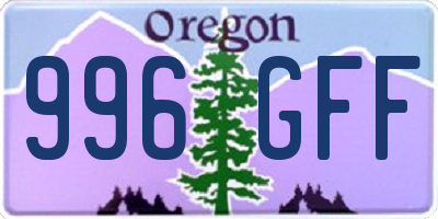 OR license plate 996GFF
