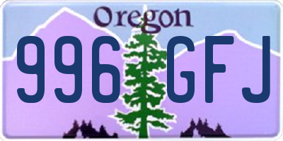 OR license plate 996GFJ
