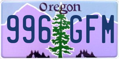 OR license plate 996GFM