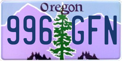 OR license plate 996GFN