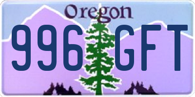 OR license plate 996GFT