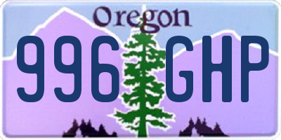 OR license plate 996GHP