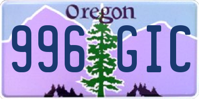 OR license plate 996GIC