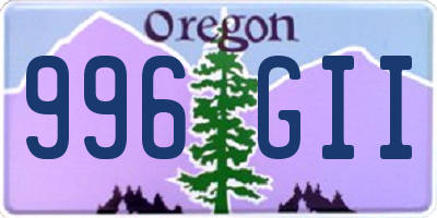 OR license plate 996GII