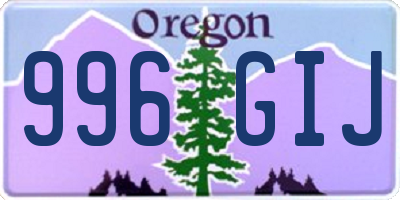 OR license plate 996GIJ