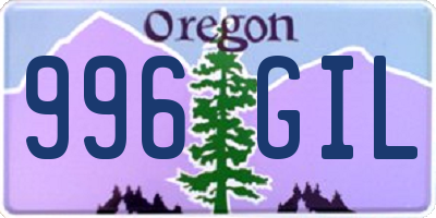 OR license plate 996GIL