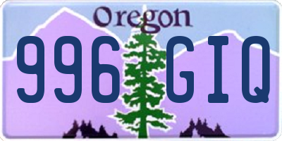OR license plate 996GIQ