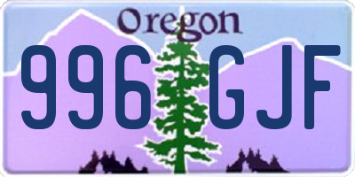 OR license plate 996GJF