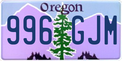 OR license plate 996GJM