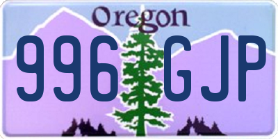 OR license plate 996GJP