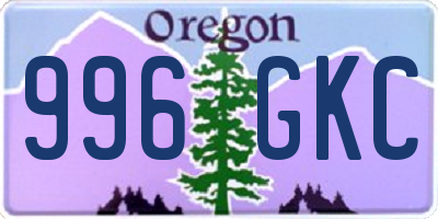OR license plate 996GKC
