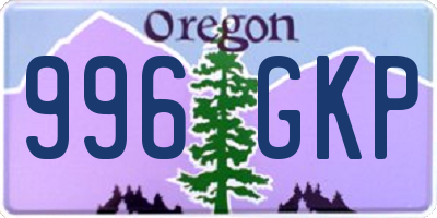 OR license plate 996GKP