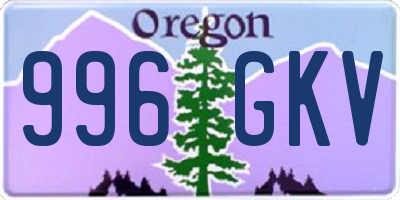 OR license plate 996GKV