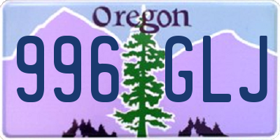OR license plate 996GLJ