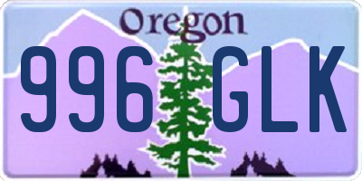 OR license plate 996GLK