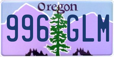 OR license plate 996GLM