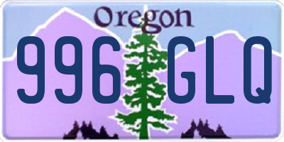 OR license plate 996GLQ