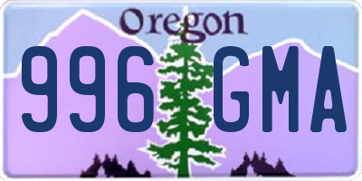 OR license plate 996GMA