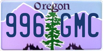 OR license plate 996GMC