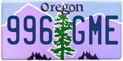 OR license plate 996GME