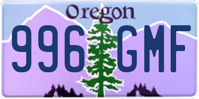 OR license plate 996GMF