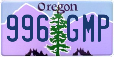 OR license plate 996GMP