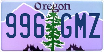 OR license plate 996GMZ