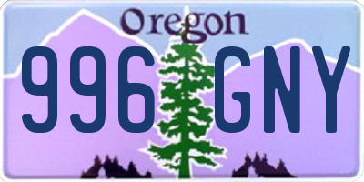 OR license plate 996GNY