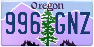 OR license plate 996GNZ