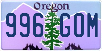 OR license plate 996GOM