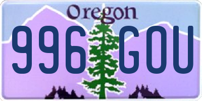 OR license plate 996GOU