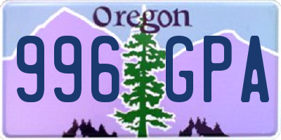OR license plate 996GPA
