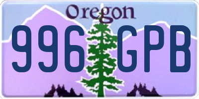 OR license plate 996GPB