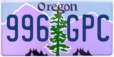 OR license plate 996GPC