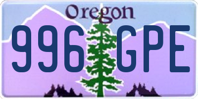 OR license plate 996GPE