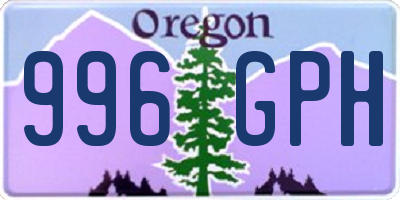 OR license plate 996GPH