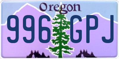 OR license plate 996GPJ