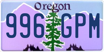 OR license plate 996GPM