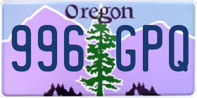 OR license plate 996GPQ