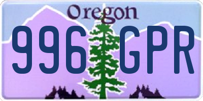 OR license plate 996GPR