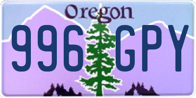 OR license plate 996GPY