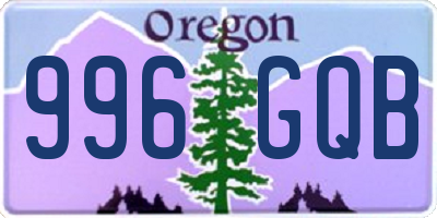 OR license plate 996GQB