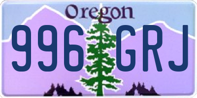 OR license plate 996GRJ