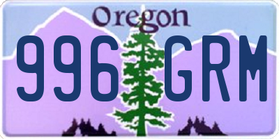 OR license plate 996GRM
